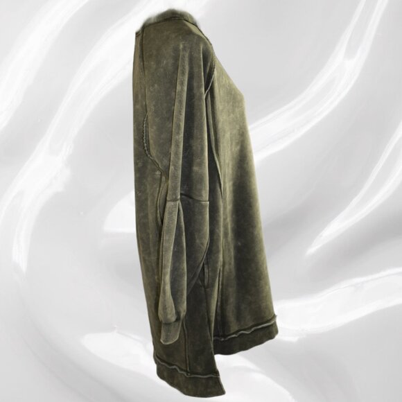 New In Distressed Mineral Washed Green Sweatshirt Dress, Size Medium (NW… - Picture 4 of 5
